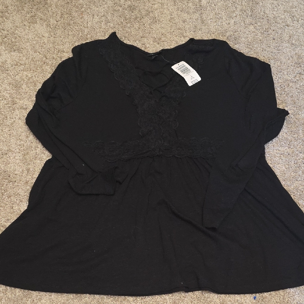 Torrid Lace Up Babydoll Top